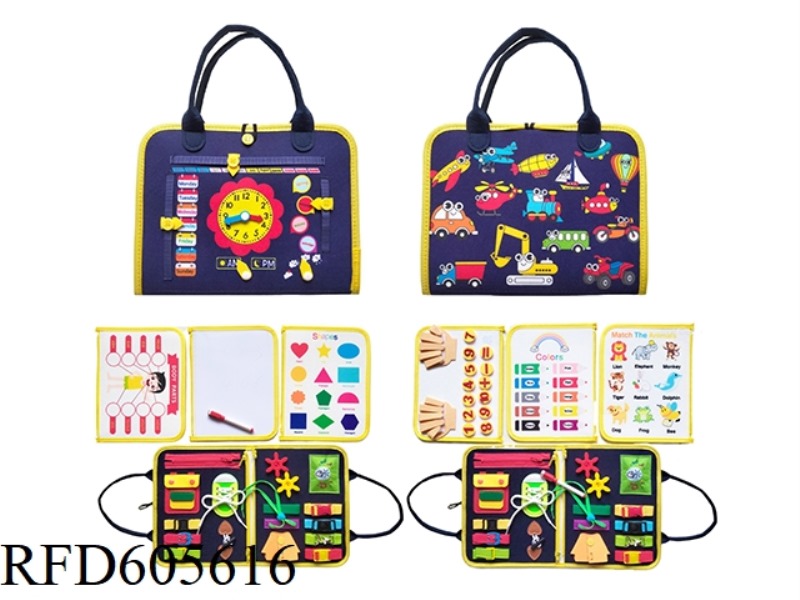 MONTOESSORI EARLY LEARNING COGNITIVE LEARNING GAME FELT BOARD BUSY BOARD (SEA, LAND AND AIR)
