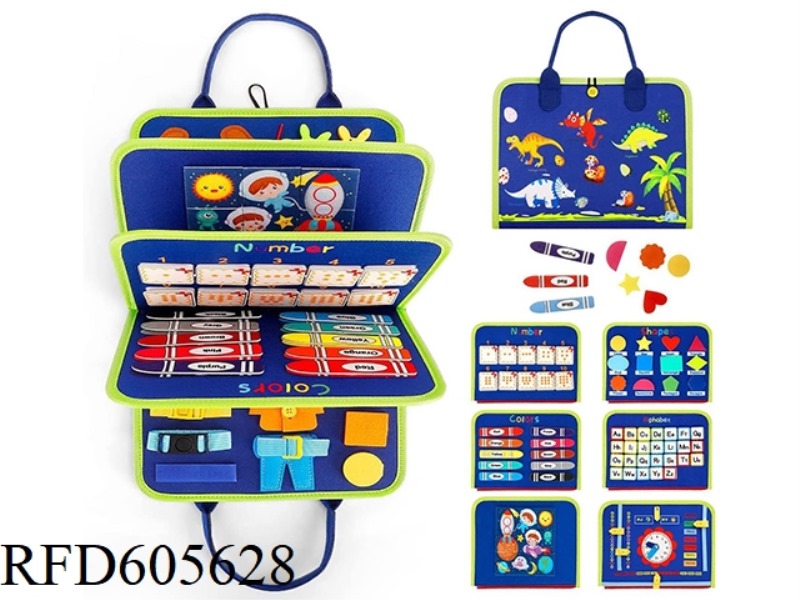 MONTOESSORI EARLY EDUCATION COGNITIVE LEARNING GAMES FELT BOARD BUSY BOARD (EGG DINOSAUR)