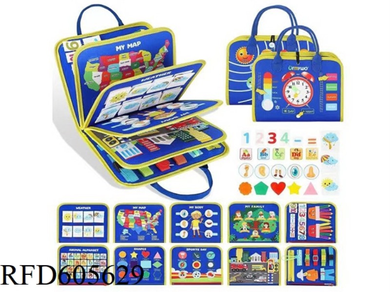 MONTOESSORI EARLY EDUCATION COGNITIVE LEARNING GAMES FELT BOARD BUSY BOARD (URBAN TRANSPORTATION)
