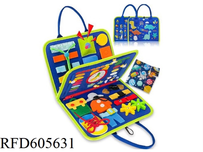 MONTOESSORI EARLY EDUCATION COGNITIVE LEARNING GAME FELT BOARD BUSY BOARD (ALPHABET DINOSAUR PUZZLE)