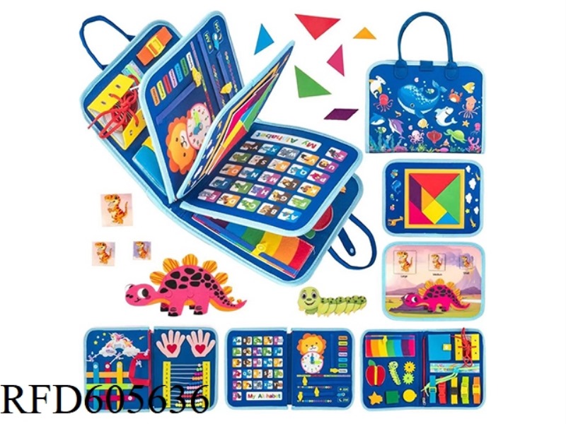 MONTOESSORI EARLY LEARNING COGNITIVE LEARNING GAMES FELT BOARD BUSY BOARD (BLUE SEA WORLD)