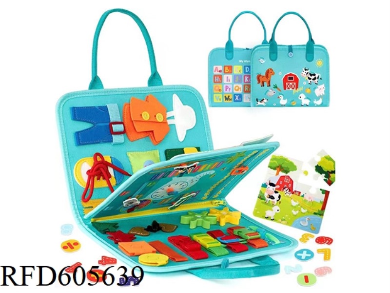 MONTOESSORI EARLY EDUCATION COGNITIVE LEARNING GAME FELT BOARD BUSY BOARD (HAPPY FARM)