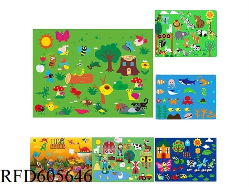 MONTOESSORI EARLY EDUCATION THREE-DIMENSIONAL WALL HANGING COGNITIVE LEARNING GAME FELT BOARD BUSY B