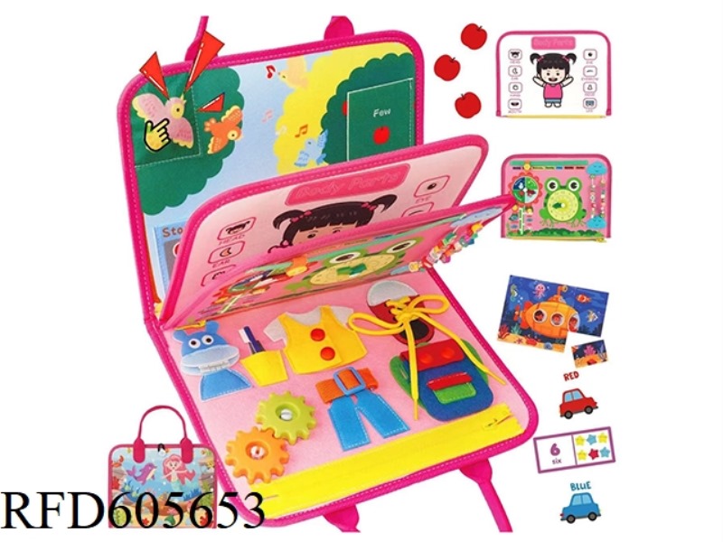 MONTOESSORI EARLY EDUCATION COGNITIVE LEARNING GAME FELT BOARD BUSY BOARD