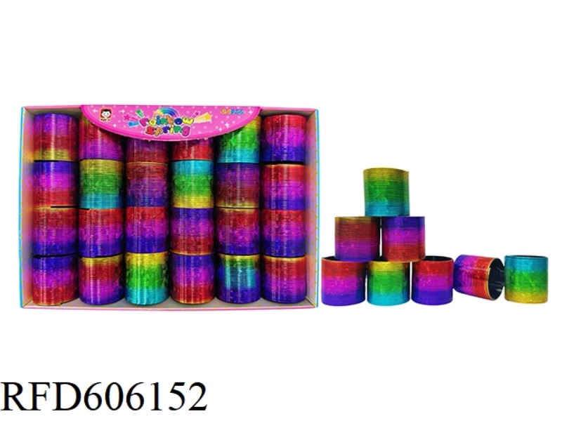 MINI SEVEN COLOR LASER RAINBOW RING 24PCS