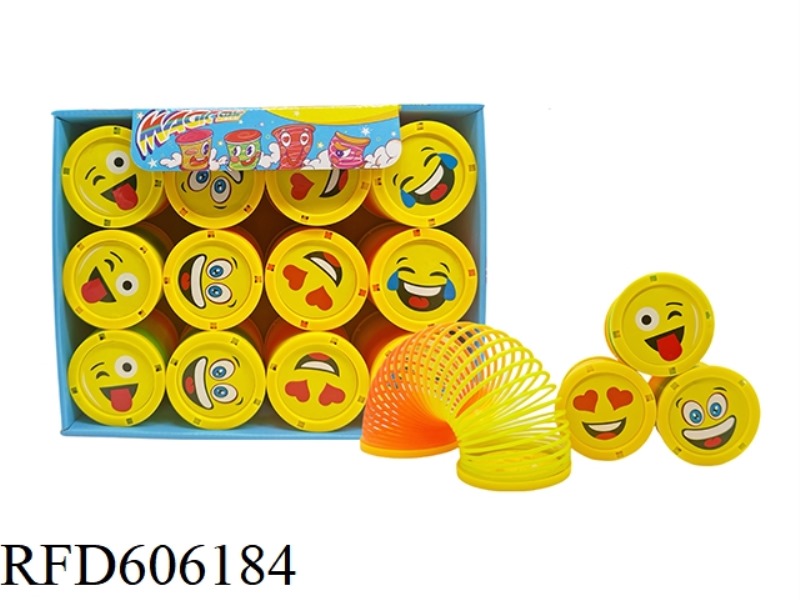 EMOJI WITH LID RAINBOW RING 12PCS
