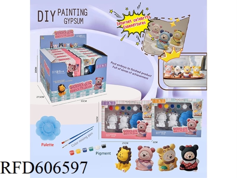 BACKPACK BEAR DIY PLASTER PAINTING (ENGLISH), 10