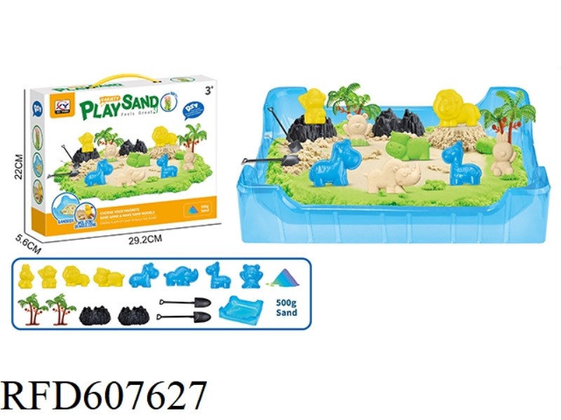 500G SPACE SAND SCENE FOREST ANIMAL THEME SET + SAND TABLE (GREEN + SAND COLOR)