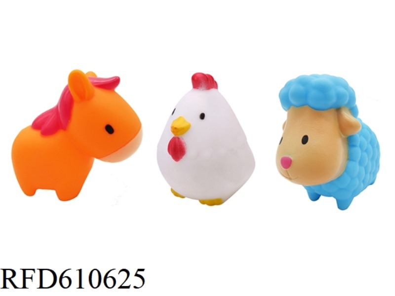 SET OF 3 ENAMEL FARM ANIMALS