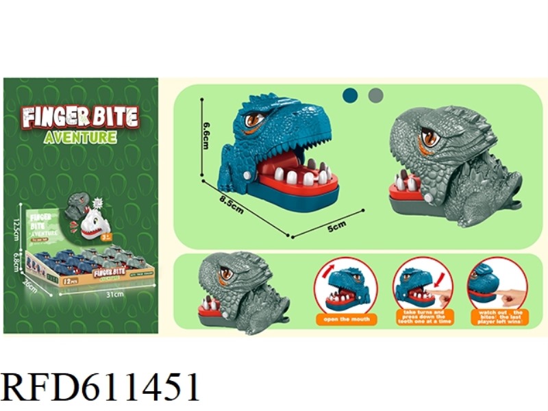 ENGLISH MINI BITING HAND DINOSAUR WITHOUT CHAIN 12PCS