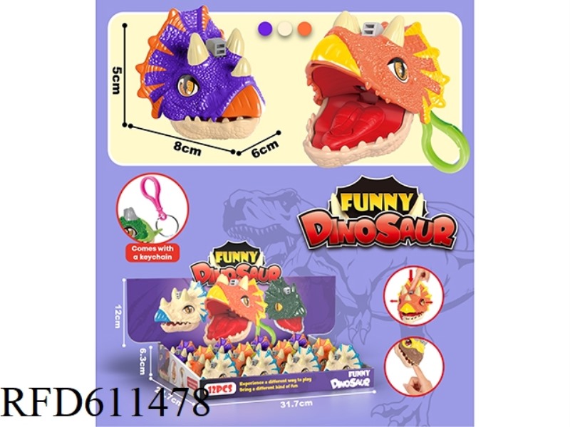 SPRAY PAINT EYE CLIP FINGER TRICERATOPS WITH PLASTIC BUCKLE 12PCS