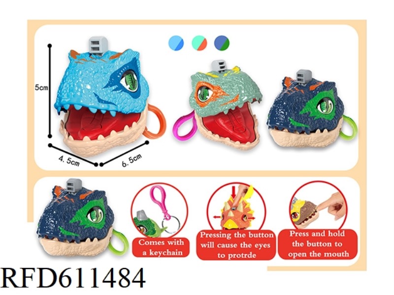 SPRAY PAINTED EYE BEAD FINGER TYRANNOSAURUS REX WITH PLASTIC CLASP, 3 COLORS