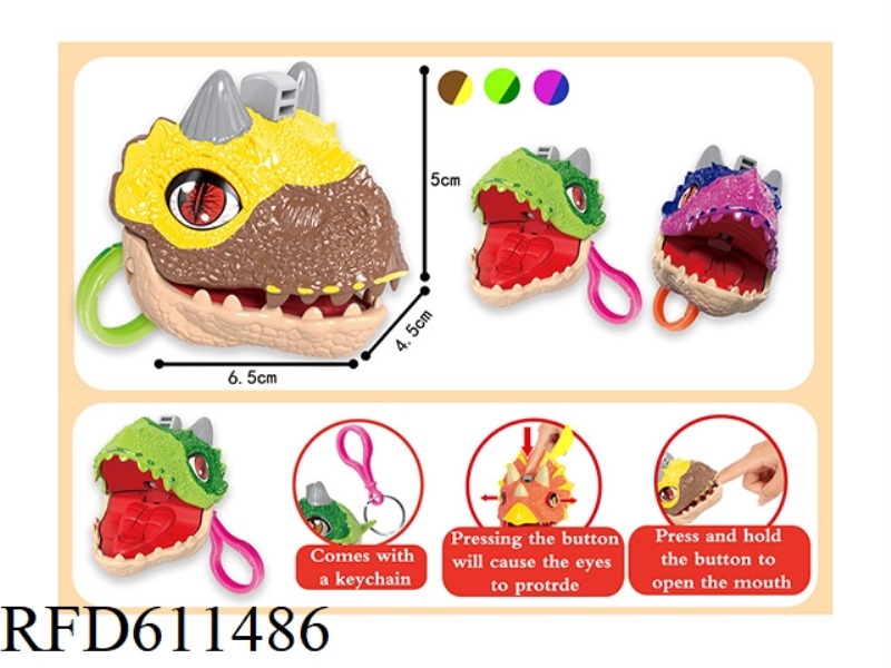 SPRAY PAINT SHOT EYE PINCH FINGER TOROSAURUS WITH PLASTIC BUCKLE, 3 COLORS