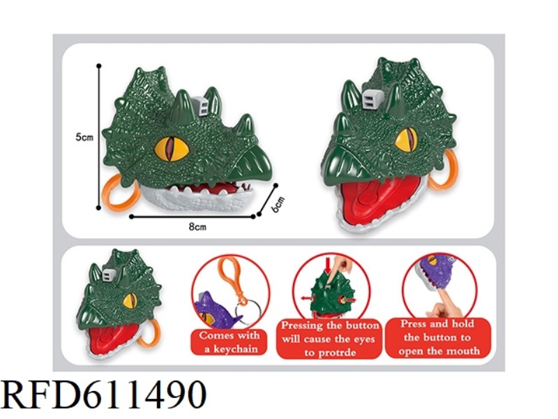 EYE AND FINGER TRICERATOPS WITH PLASTIC CLASP