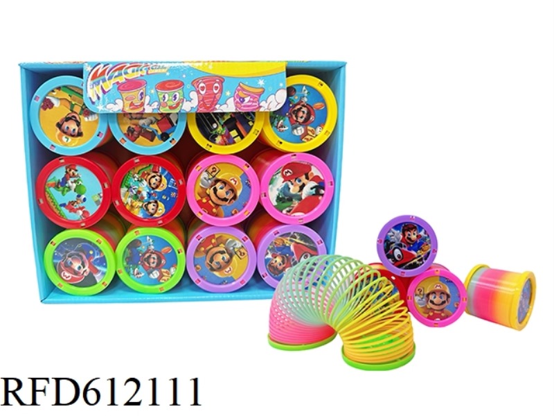 MARIO WITH LID RAINBOW RING 12PCS