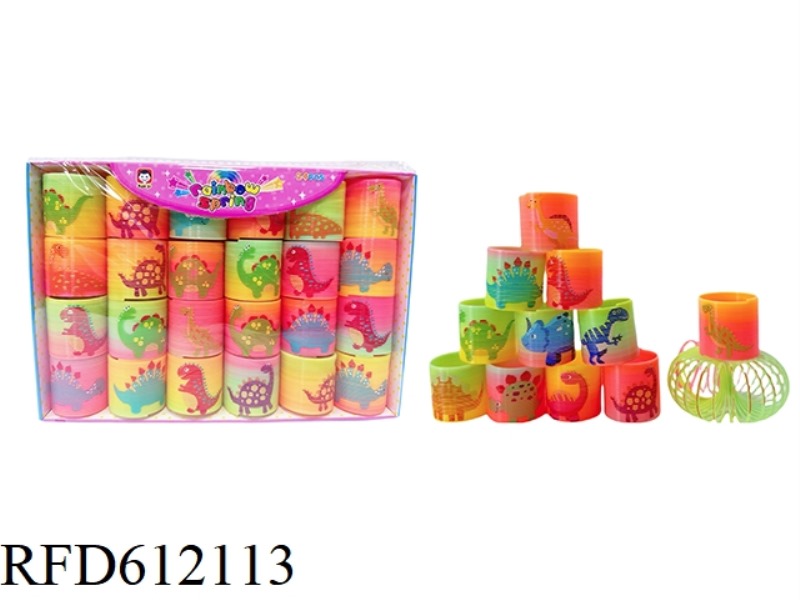 TAIWAN COLOR CARTOON DINOSAUR RAINBOW RING 24PCS