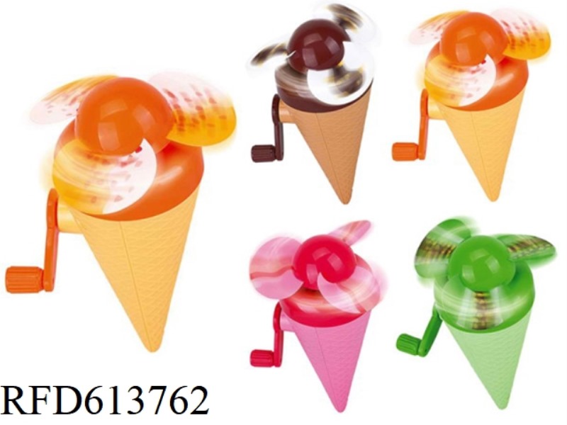 FRUIT FLAVORED ICE CREAM FAN HAND CRANKED