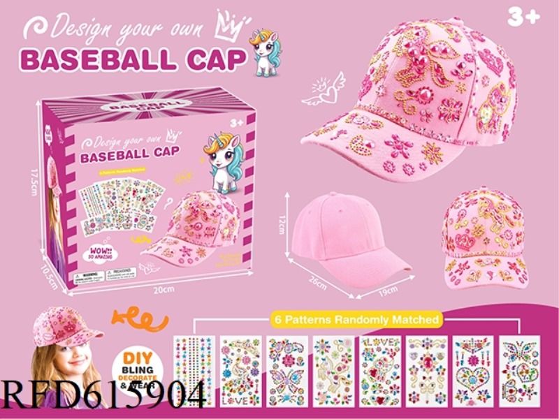 DIY CHILDREN'S HAT CRYSTAL SELF-ADHESIVE (STICKERS 6 PIECES RANDOM. 1 HAT IS RANDOM)