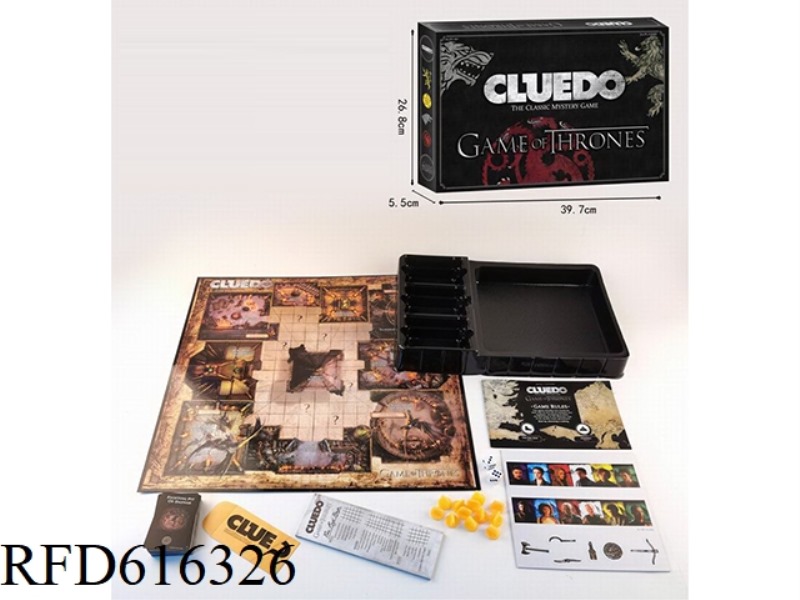 English CLUEDO GAME OF THRONES is a wonderful way to explore the murderer.