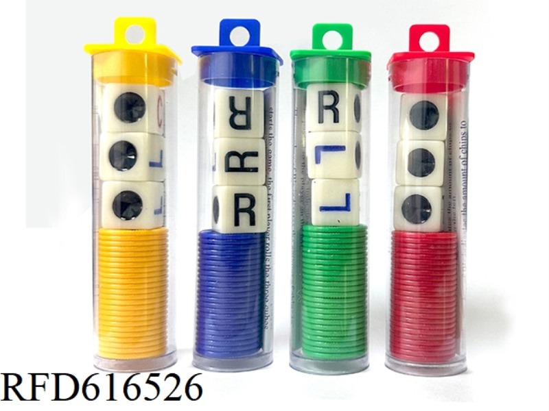 LCR LEFT CENTER RIGHT GAME SIEVE WITH CHIPS