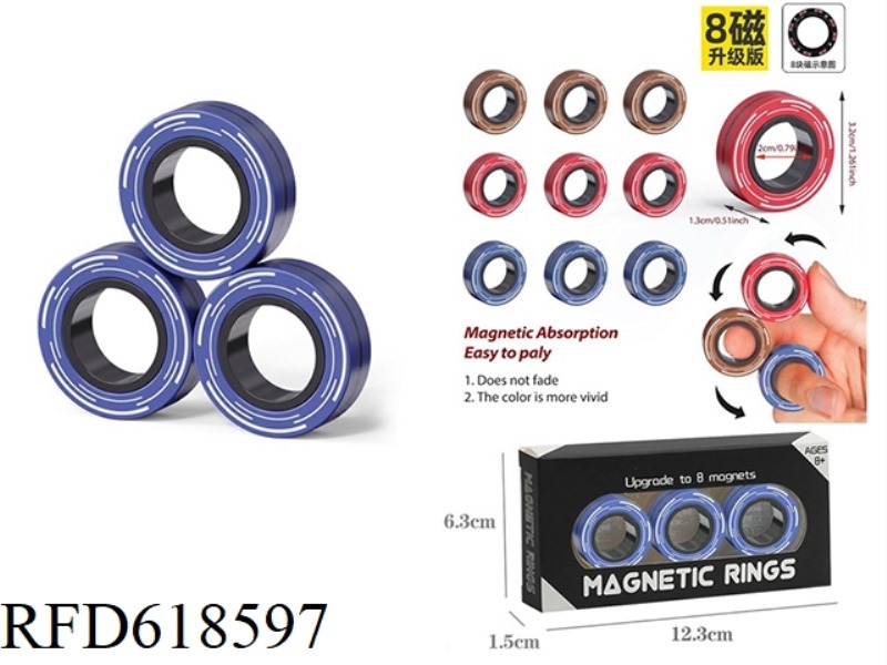BRONZING SCRUB PURPLE BLUE MAGNETIC RING DECOMPRESSION TOY