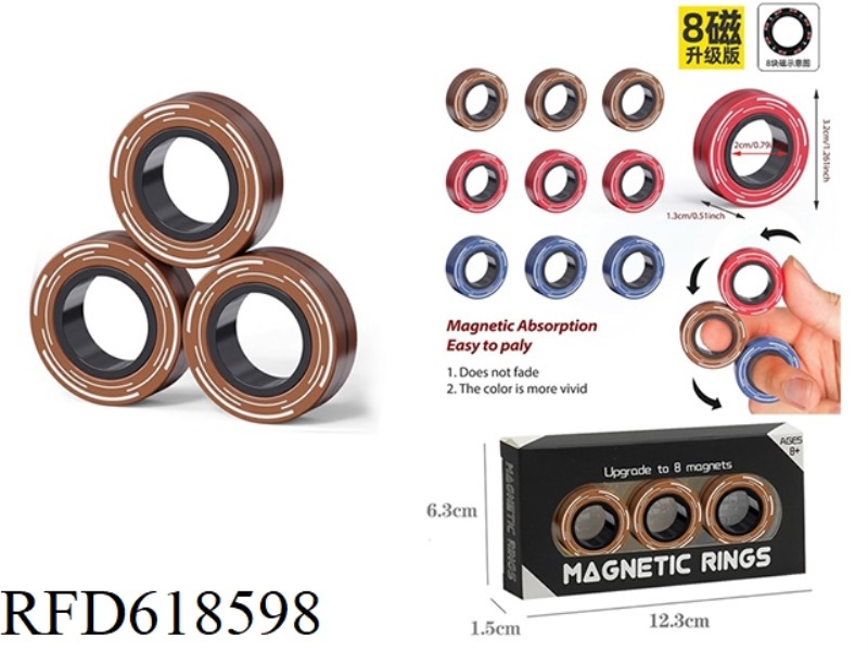 HOT GOLD MATTE BROWN MAGNETIC RING RELIEF TOY