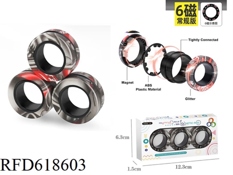 BLACK CAMOUFLAGE MAGNETIC RING DECOMPRESSION TOY