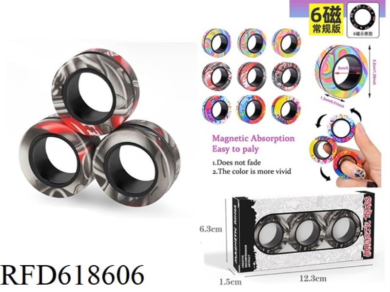 BLACK CAMOUFLAGE MAGNETIC RING DECOMPRESSION TOY