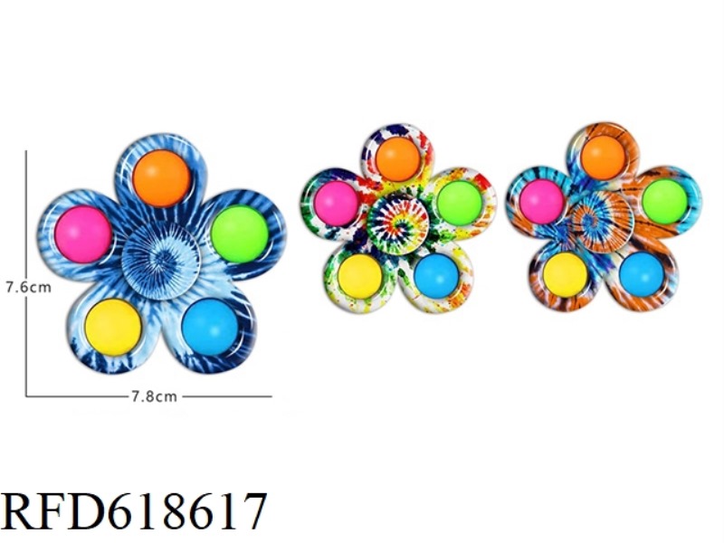 BRIGHT BLUE ORANGE FIVE FINGER BUBBLE MUSIC FIDGET SPINNER DECOMPRESSION TOY