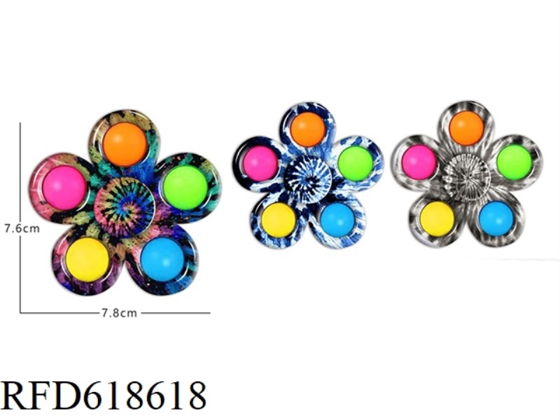 BRIGHT BLUE GRAY FIVE FINGER BUBBLE MUSIC FIDGET SPINNER DECOMPRESSION TOY