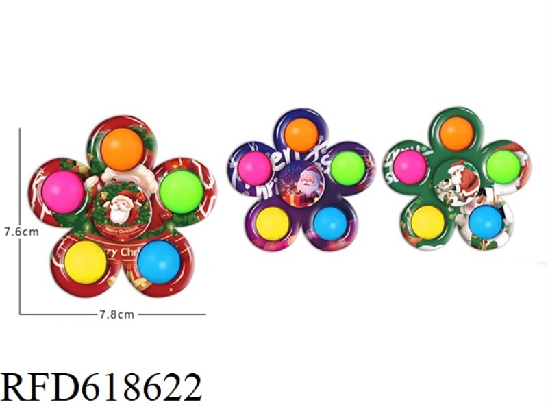 SANTA FIVE-FINGER BUBBLE MUSIC FIDGET SPINNER DECOMPRESSION TOY
