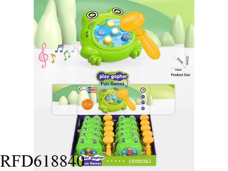 PUZZLE WHACK-A-MOLE WITH LIGHT MUSIC/FROG 10 PCS
