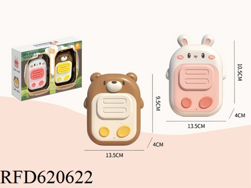 BEAR + RABBIT TWO INSTALLED WALKIE-TALKIES