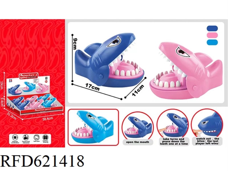 ENGLISH VERSION BITE THE HAND SHARK (NO LIGHTS MUSIC) 6PCS