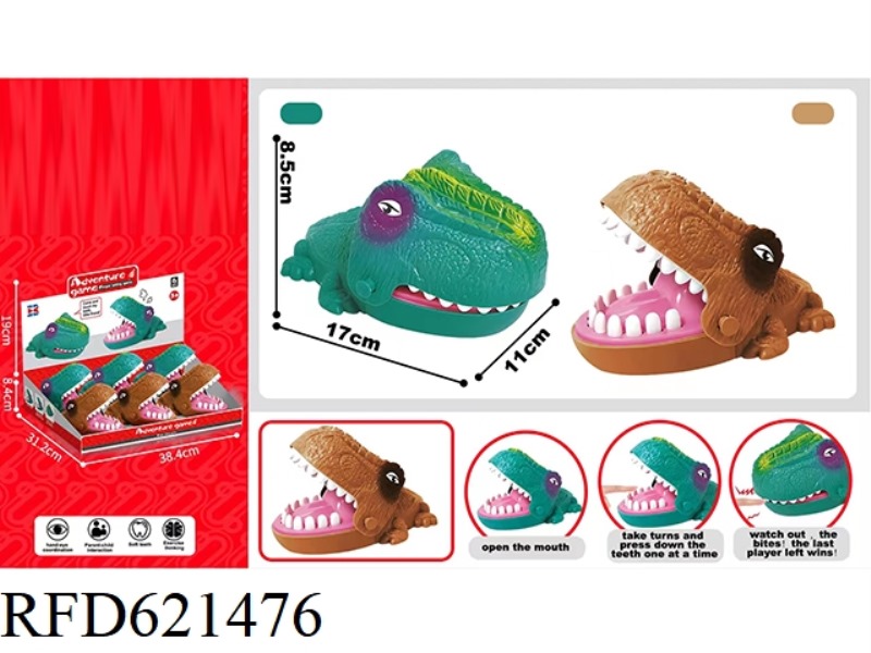 ENGLISH VERSION BITE HAND NUMBER DINOSAUR (NO LIGHTS MUSIC) 6PCS