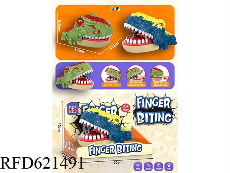 ENGLISH BITE HANDS NUMBER SPRAY PAINTED TYRANNOSAURUS REX