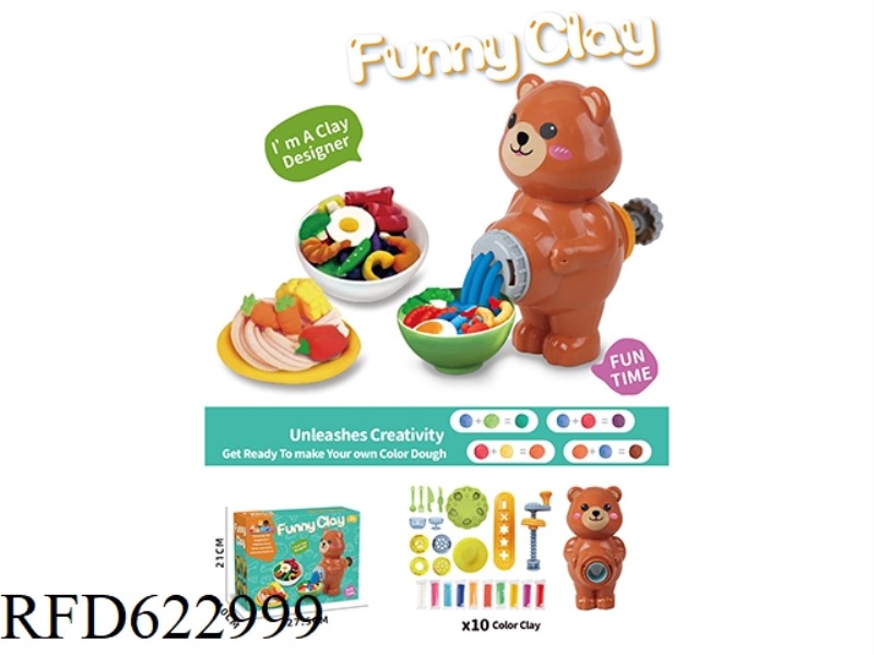 COLOR MUD BEAR NOODLE MACHINE SET