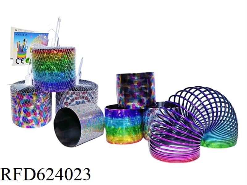 FOUR LASER MIXED RAINBOW RINGS