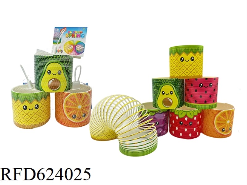 SIX FRUIT-PATTERNED RAINBOW RINGS