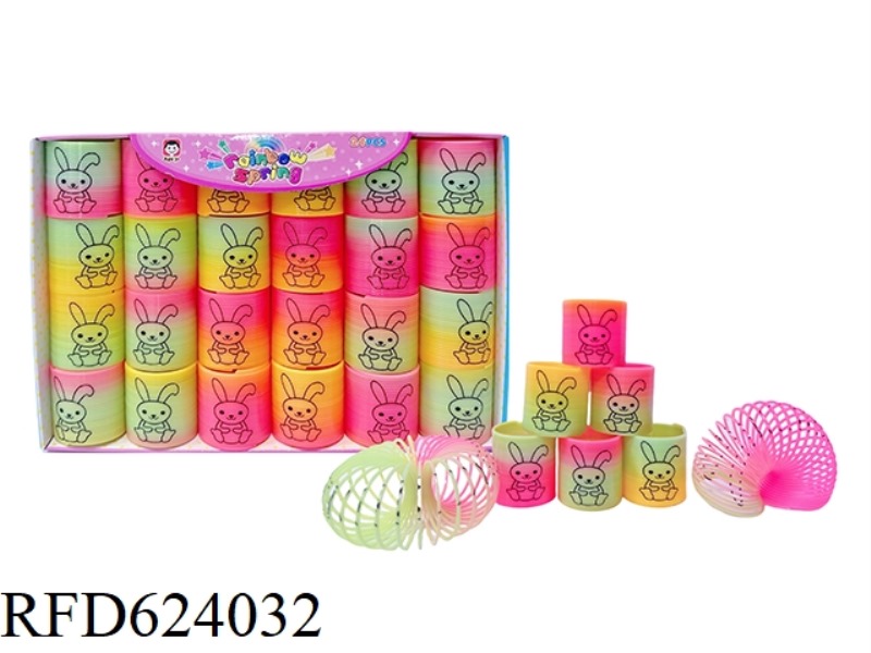 BUNNY PATTERN RAINBOW RING 24PCS