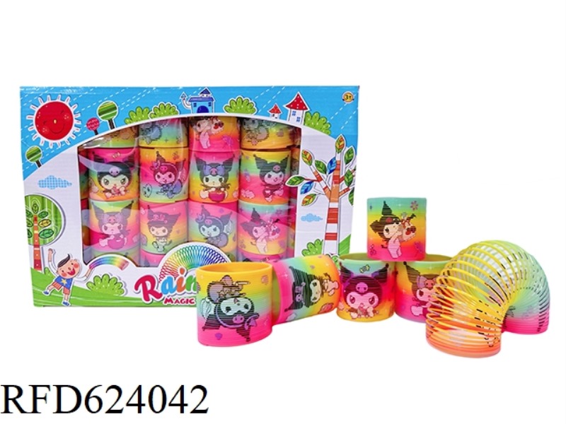 TAIWAN COLOR KULOMI PATTERN RAINBOW RING 24PCS