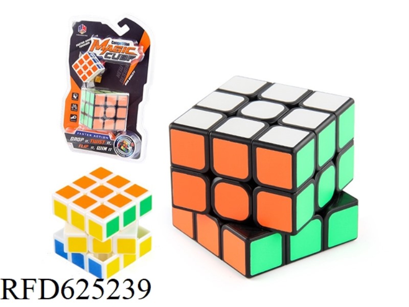 NEW ROUND CORNER CUBE BLACK + SMALL CUBE (WITH SPRING) (STICKER)