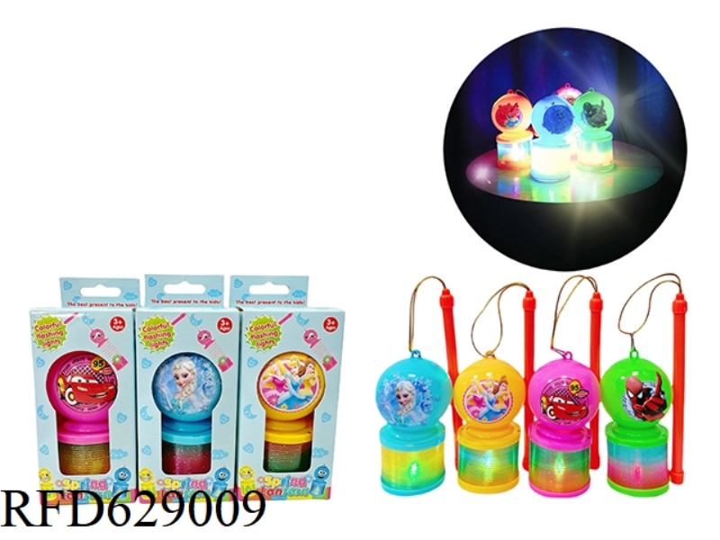 FOUR DISNEY-PATTERNED RAINBOW CIRCLE LANTERNS