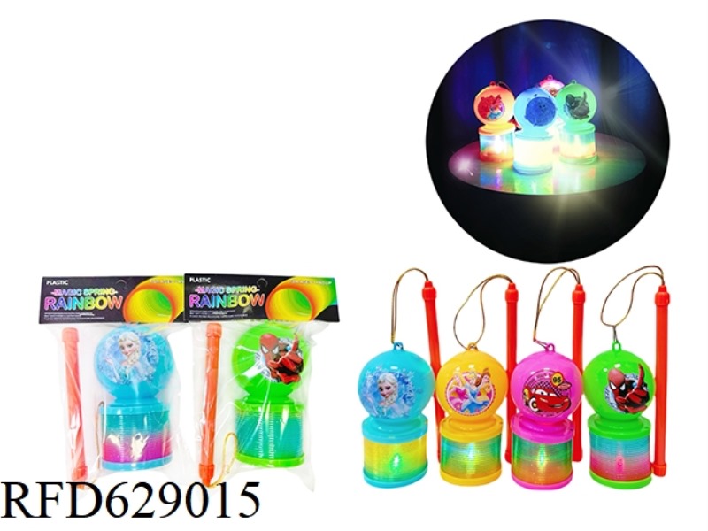 FOUR DISNEY-PATTERNED RAINBOW CIRCLE LANTERNS