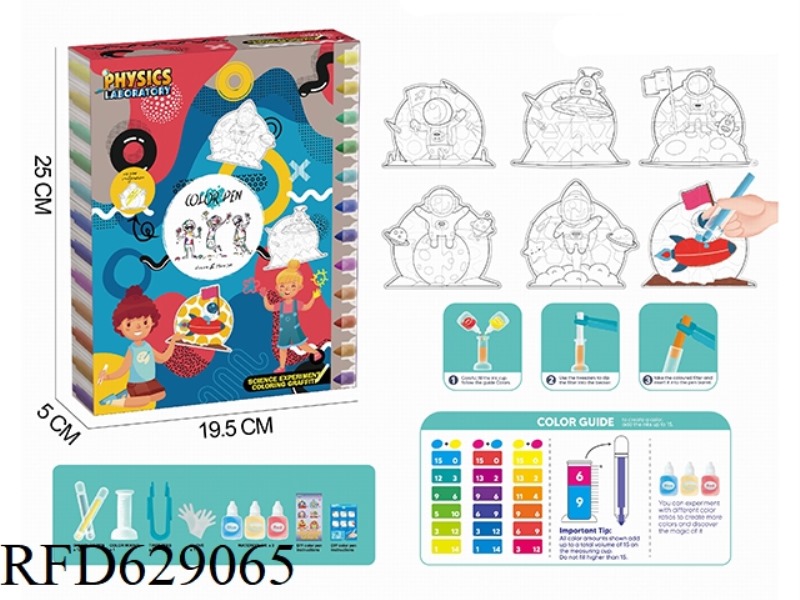 COLORING GRAFFITI IN SCIENTIFIC EXPERIMENTS -DIY COLOR PEN & ASTRONAUT PUZZLE