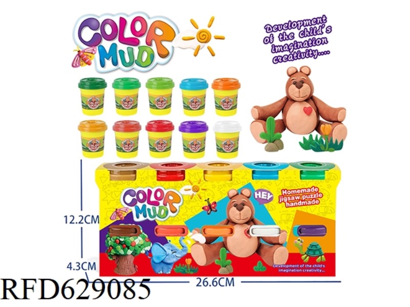 COLORED MUD IN 10 BOTTLES