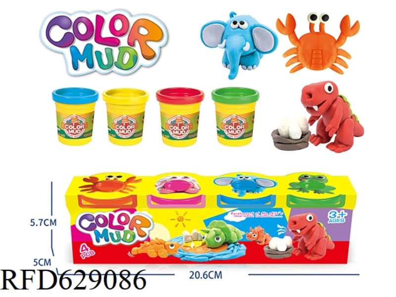 4 BOTTLES OF COLORED MUD