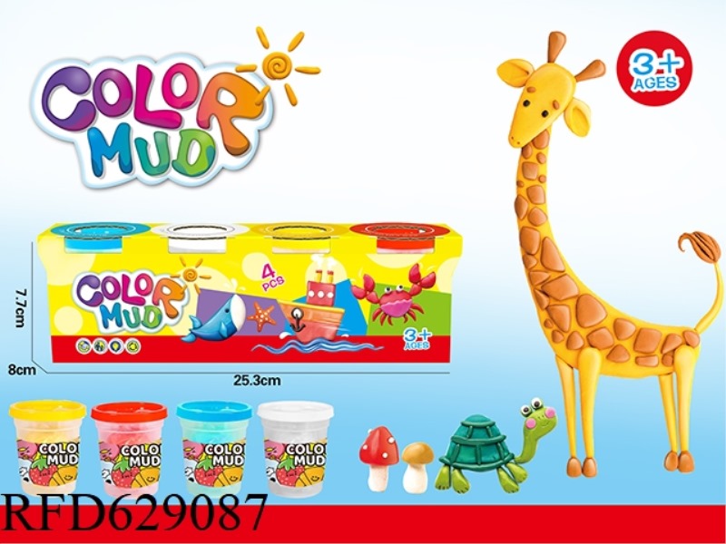 4 BOTTLES OF COLORED MUD