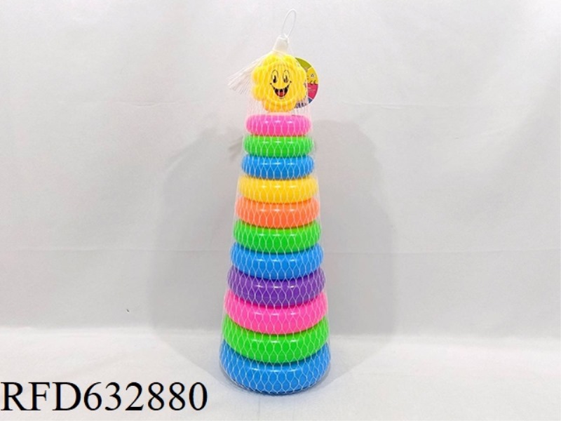 11 LAYERS OF ENGLISH RAINBOW RING SUNFLOWER (WITH SMILING FACE)