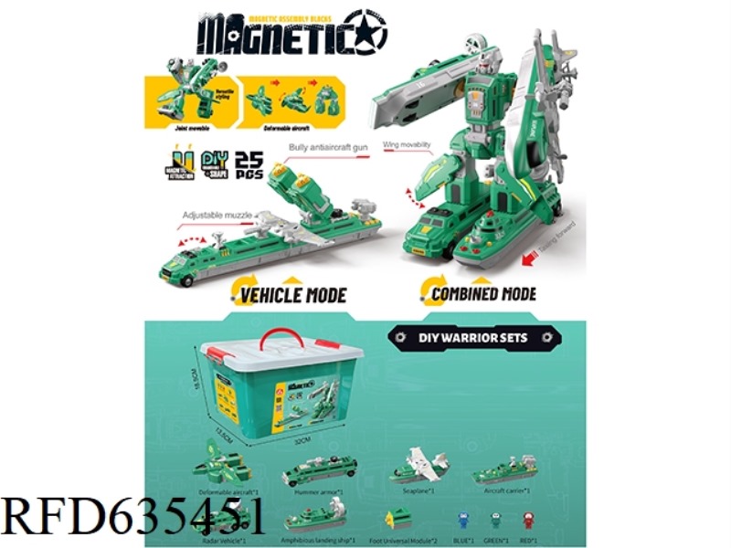 MAGNETIC COMBINATION MILITARY ROBOT (25PCS)